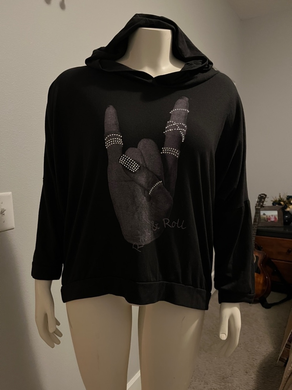 Blush Black Hoodie with Pink Logo